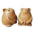 Adorable Wooden Small Animal Carved Decorative Ornament Set For Home Decoration