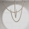 White Beaded Chandelier Design For Modern Interior Lighting Decor 3d model