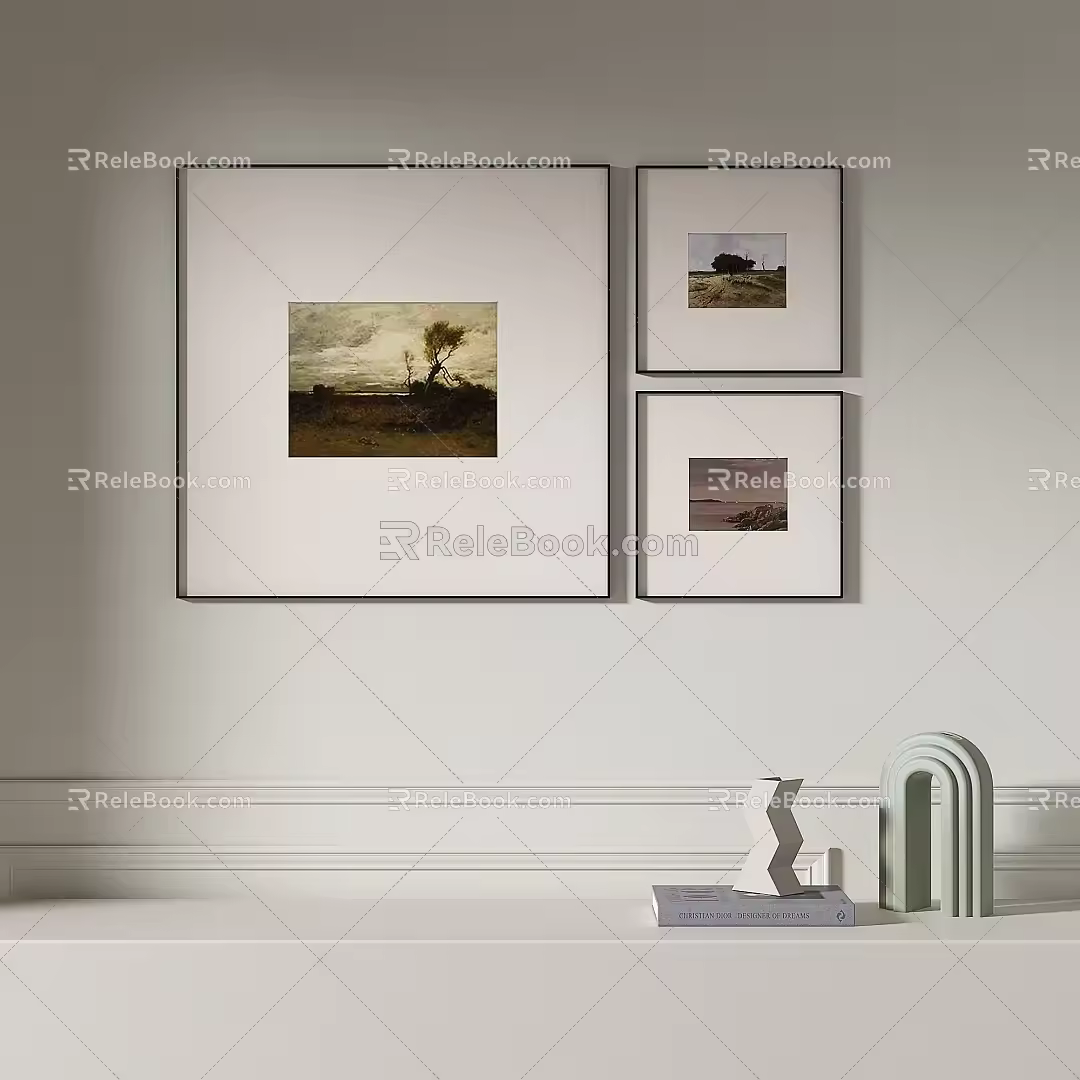 Simple abstract decorative painting 3d model