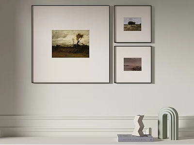 Framed Landscape Paintings For Interior Wall Decor 3d model