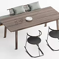 Quiet wind table and chair combination 3d model
