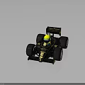 John Player Special Black Racing Car With Gold Logos Yellow Helmet And Large Tires