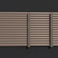 Light Brown Fence With Horizontal Slats And Modern Sleek Design