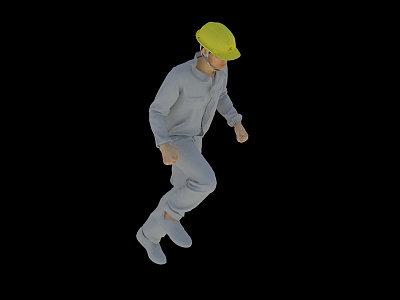 modern man worker running model