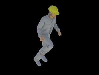 modern man worker running 3d model