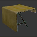 Modern Minimalist Gray Textured Fabric Table With Wooden Frame And Slanted Structure