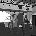 Modern Clothing Store Interior With Glass Partitions Clothing Displays And Handbags