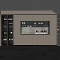 Elegant Modern Wine Cabinet With Glass Doors Textured Backdrop And LED Lighting