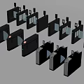 Modern Automatic Turnstiles With Metal Design For Public Facility Access Control 3d model