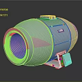 Light Blue Cylindrical Industrial Blower Equipment With Mesh Outlet And Control Box