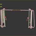 Fitness Training Machine With White Frame Chain Handles And Stable Structure 3d model