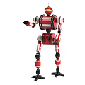 Red and White Smart Robot With Humanoid Mechanical Structure And Articulated Limbs 3d model