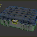 Heavy Duty Storage Box with Grid Pattern Surface and Green Locking Latch
