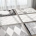 Modern Square Carpet Carpet Combo 3d model