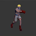 Game Movie Character Shirtless White Haired Boxer With Red Gloves Gray Shorts And Boxing Stance