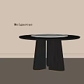Modern Round Dining Table With Marble Top And Black Legs In Minimalist Interior