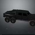 Black Six Wheel Off Road Vehicle With Tough Exterior And Large Tires
