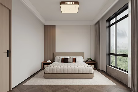 New Chinese Master Bedroom Daughter Room Guest Room Living Room 3d model