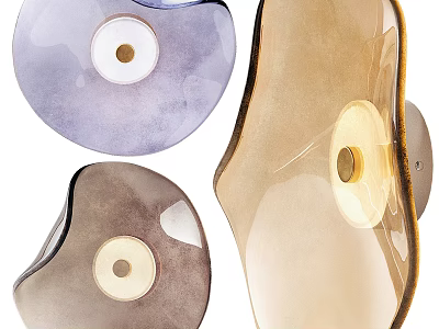 Modern Irregular Design Glass Wall Lamps in Purple Brown and Beige 3d model