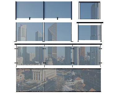 Modern Guardrail Glass Railing model