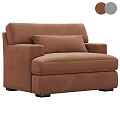 Brown Fabric Single Sofa With Modern Design And Comfortable Accent Pillow 3d model