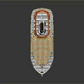 Luxury Cruise Ship With Spacious Deck Swimming Pool And Sun Loungers