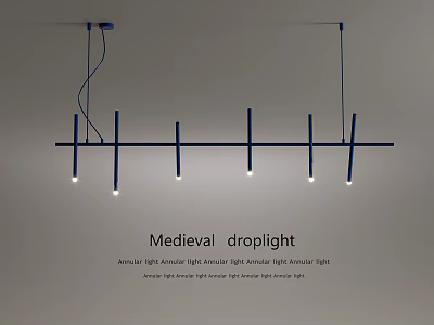 Medieval Style Droplight With Vertical Bar Design And Hanging Light Fixture 3d model