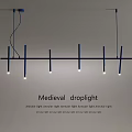 Medieval Style Droplight With Vertical Bar Design And Hanging Light Fixture