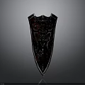 Ornate Metal Shield With Intricate Carved Patterns And Vintage Design