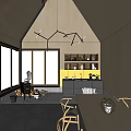 Hotel Guest Room Featuring Wooden Walls Large Windows Forest View Stove And Dining Area