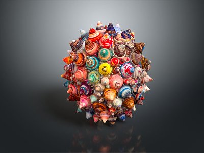 Modern Sculpture Paper Ball Paper Carving Ball 3d model