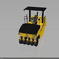 Yellow CAT Road Roller With Black Top And Heavy Duty Wheels