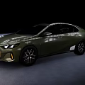 Olive Green Sporty Sedan With Sleek Body Modern Headlights And Alloy Wheels