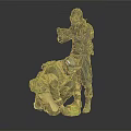 Two Hazmat-Clad Characters Standing And Crouching While Handling Green Biological Organism