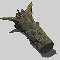 Stone Wood Log Featuring Weathered Texture Irregular Shape and Rough Surface 3d model