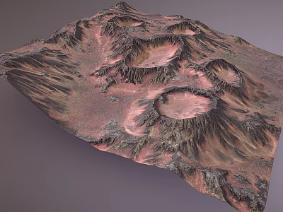 Natural Garden Landscape with Rolling Terrain and Textured Rock Depressions Design 3d model