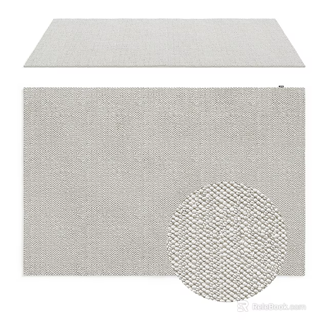 Modern Textured Square Rug with Woven Pattern for Living Room Home Decor 3d model 