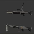 Tactical Military Weapons Featuring Metal Rifles And Machine Gun Designs