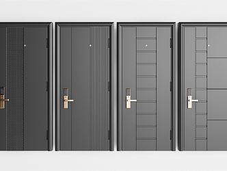 Modern security door security door entry door combination 3d model