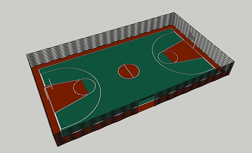 modern basketball court 3d model