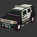 Military Police Off Road Vehicle With Black And White Exterior And Roof Equipment