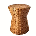 Natural Wicker Round Side Table With Simple Design For Home Decor Accent