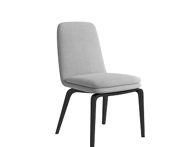 Modern Accent Chair with Gray Fabric Upholstery Black Metal Legs and Sleek Design 3d model