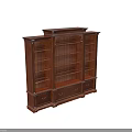 Classic Dark Brown Solid Wood Bookcase With Multiple Shelves And Drawers