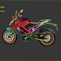 Stylish Modern Motorcycle With Black And Orange Body Sporty Wheels And Reflective Surface