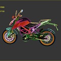 Modern motorcycle two-wheeled motorcycle off-road motorcycle road racing motorcycle 3d model