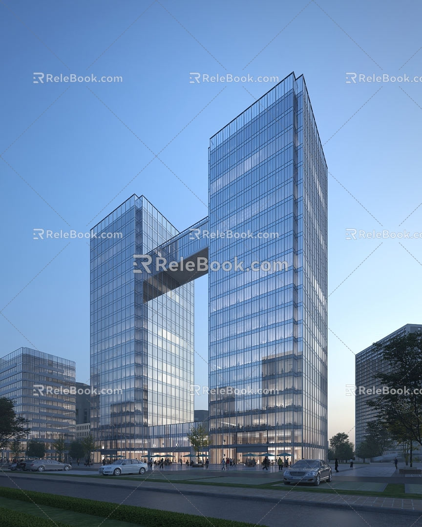 modern office building 3d model