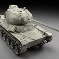 Vintage Military Tank With Long Cannon Turret Metal Tracks And Historical Design