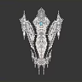 Futuristic Cosmic Spaceship Model With Geometric Structure And Crystal Elements For Interstellar Exploration 3d model