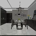 Modern Living And Dining Room Interior With Sofa TV Wall And Floor To Ceiling Window